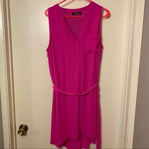 Hot pink High-low t-shirt style crepe dress